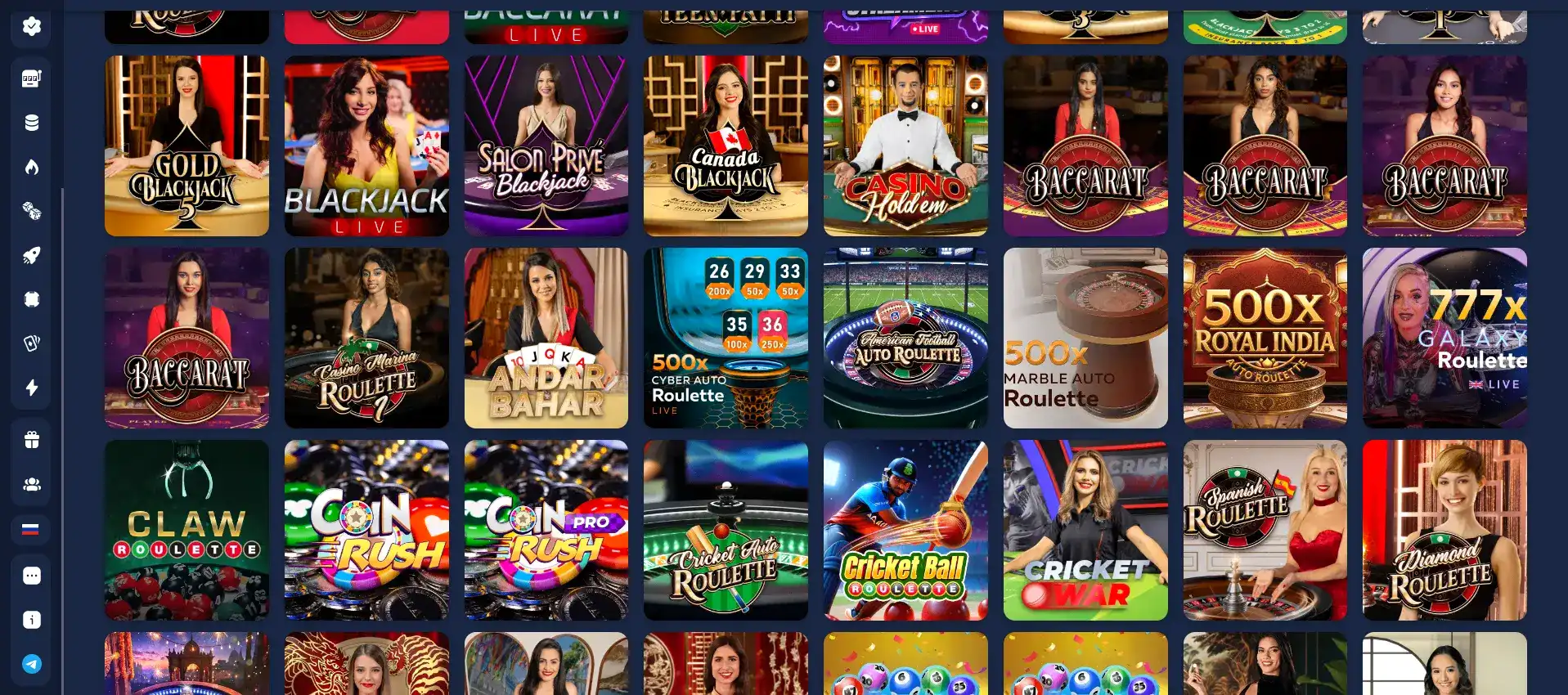 Интерфейс игровых автоматов Lucky Pari casino